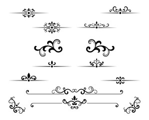 calligraphic set ornamental elements