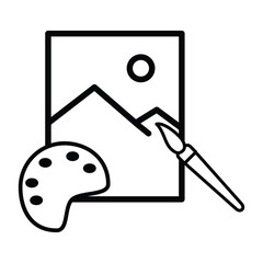 painting icon vector design template