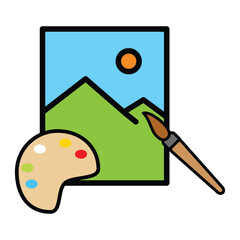 painting icon vector design template