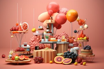 Illustration for food and vegetation