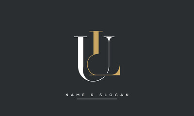 Alphabet Letters LU or UL logo Monogram