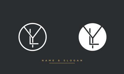 LY or YL Alphabet Letters Logo Monogram