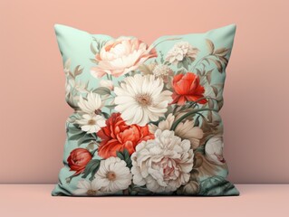 Elegant Floral Accent: Stunning White-Floral Designer Pillow Cover to Enhance your Home Decor Generative AI