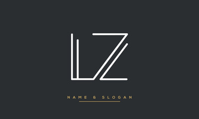 Alphabet Letters LZ or ZL Logo Monogram - obrazy, fototapety, plakaty