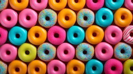 Discover the Spectacular World of Artistic Donut Displays - Colors Galore! Generative AI