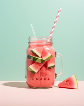 Refresh Your Day with This Vibrant Watermelon Smoothie - Easy Recipe Inside! Generative AI