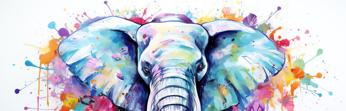 elephant painting, AI generated