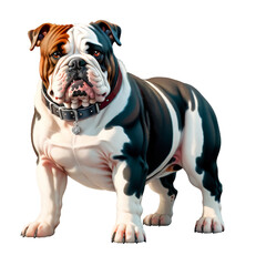Obraz premium English bulldog cable on a white background isolate illustration realism. English bulldog puppy PNG.