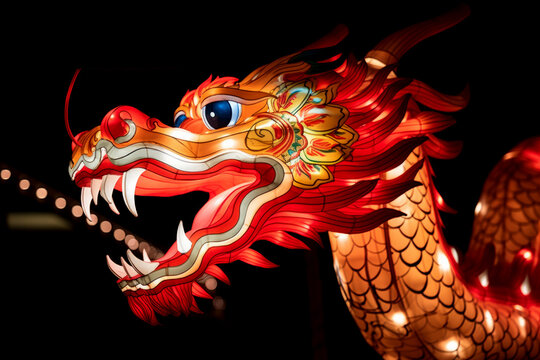 Chinese new year dragon illuminated dragon sculpture for a chinese new year parade