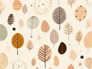 Explore the Fall Season: Stunning Autumn Leaves & Trees Vector Pattern Generative AI