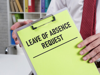 Leave of absence request is shown using the text
