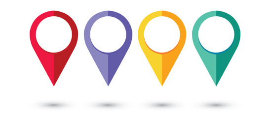 set of location symbol pin sign of navigation locator map travel gps direction icon or position icon isolated design vector illustration .