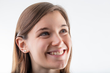 Woman's laughter embodies joyful exuberance vividly