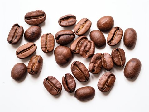 Uncover the Magic Behind Premium Coffee Beans Isolated on White Generative AI