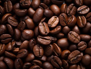 Obraz premium Indulge in the Rich Aroma: A Close-up Look at Dark Brown Coffee Beans! Generative AI