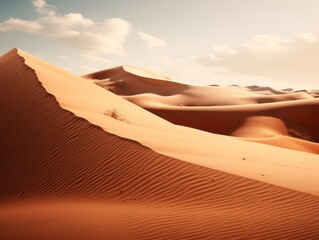 Fototapeta na wymiar Experience the Mesmerizing Tranquility: Captivating Desert Dunes Landscape Generative AI