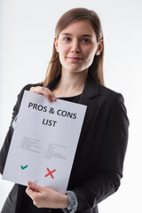 Checklist for business evaluation presented