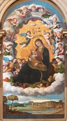Fensteraufkleber VICENZA, ITALY - NOVEMBER 7, 2023: The painting of Madonna among the angels (Madonna delle Stelle) from the chruch Chiesa di Santa Corona by Lorenzo Veneziano and Marcello Fogolino from 14 - 15. cent. © Renáta Sedmáková