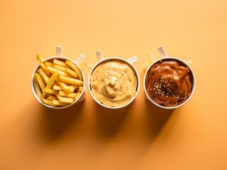 Savory Gourmet French Fries & Sauce: Indulge in an Iconic Delicacy Generative AI