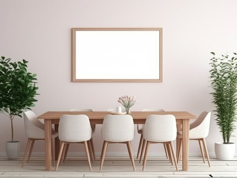 Stylish Minimalist Frame and Stool with Chic White Cushion & Elegant Vase – The Ultimate Décor Upgrade! Generative AI