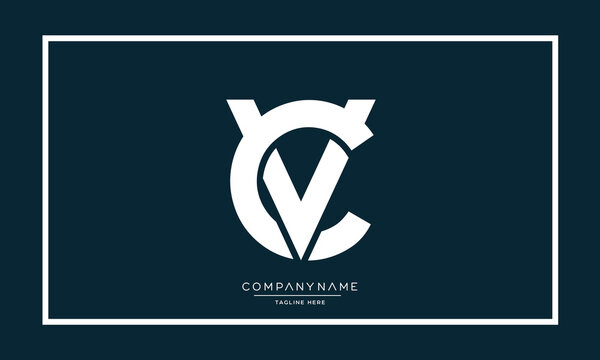 Alphabet Letters CV or VC Logo Monogram