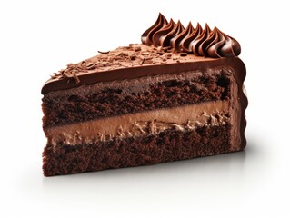 Decadent Solo Slice: Experience the Ultimate Chocolate Indulgence! Generative AI