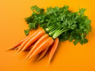 Colorful Display of Fresh Miniature Carrots: A Vibrant Health Booster! Generative AI