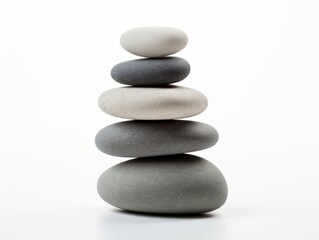 Experience the Tranquil Beauty of Perfectly Stacked Zen Stones Generative AI