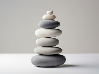 Fototapeta na wymiar Discover Inner Peace: Uncover the Significance of Zen Stones in Stress Relief Generative AI