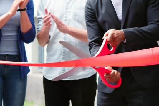 Business Opening Ceremony: Cutting Ribbon