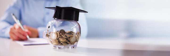 Piggy Bank With School Education Budget