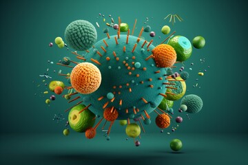 Germs and disease cartoon illustration