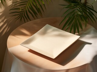 Uncover the Rustic Elegacy: Perfect Table Setting with Wooden Plates & White Napkins! Generative AI