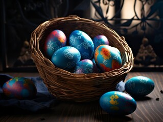 Fototapeta na wymiar Experience the Vibrancy: A Beautiful Assortment of Colorful Easter Eggs Generative AI