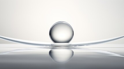 a drop of water sitting on top of a table next to another drop of water on top of a table.
