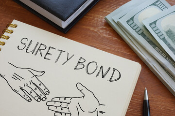 Surety bond is shown using the text