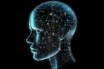 rendered illustration of a human head. 