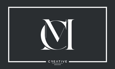 CM or MC Logo Alphabet Letters Monogram
