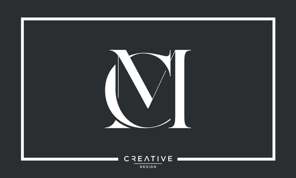 CM or MC Logo Alphabet Letters Monogram