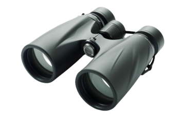 Black binoculars isolated transparent png
