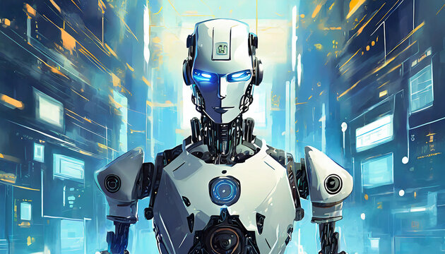 Artificial Intelligence concept, humanoid robot