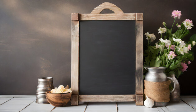 Chalkboard menu sign mockup - Copy space menu blank blackboard sign empty space for advertising