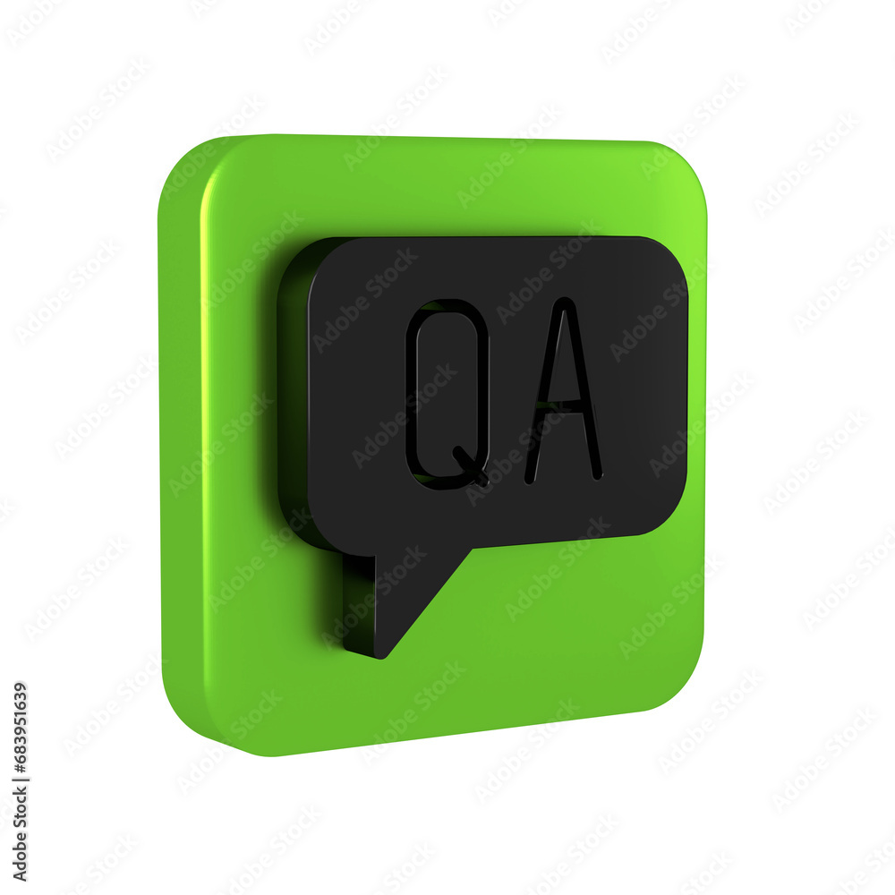 Poster black speech bubbles with question and answer icon isolated on transparent background. q and a symbo