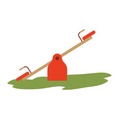 red and green watering can with grass
