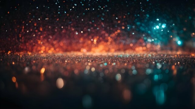 Glitters and raindrops floating, making a great abstract background image with a colorful look