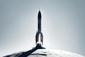 Silhouette of a rocket  - obrazy, fototapety, plakaty