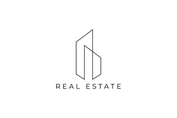 Unique, Modern, Minimalist, and Elegant Real Estate Logo Design Template.