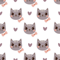 vector Cute seamless pattern with kittens