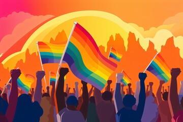 Poster design for Pride Month celebration and rights for the lgbtq community