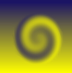 Vector abstract pattern in the form of a spiral on a blue and yellow background